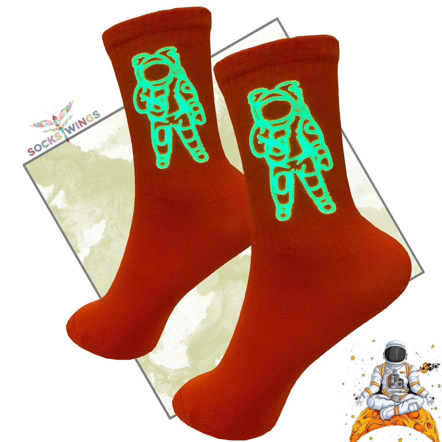 Astronaut Orange Socken