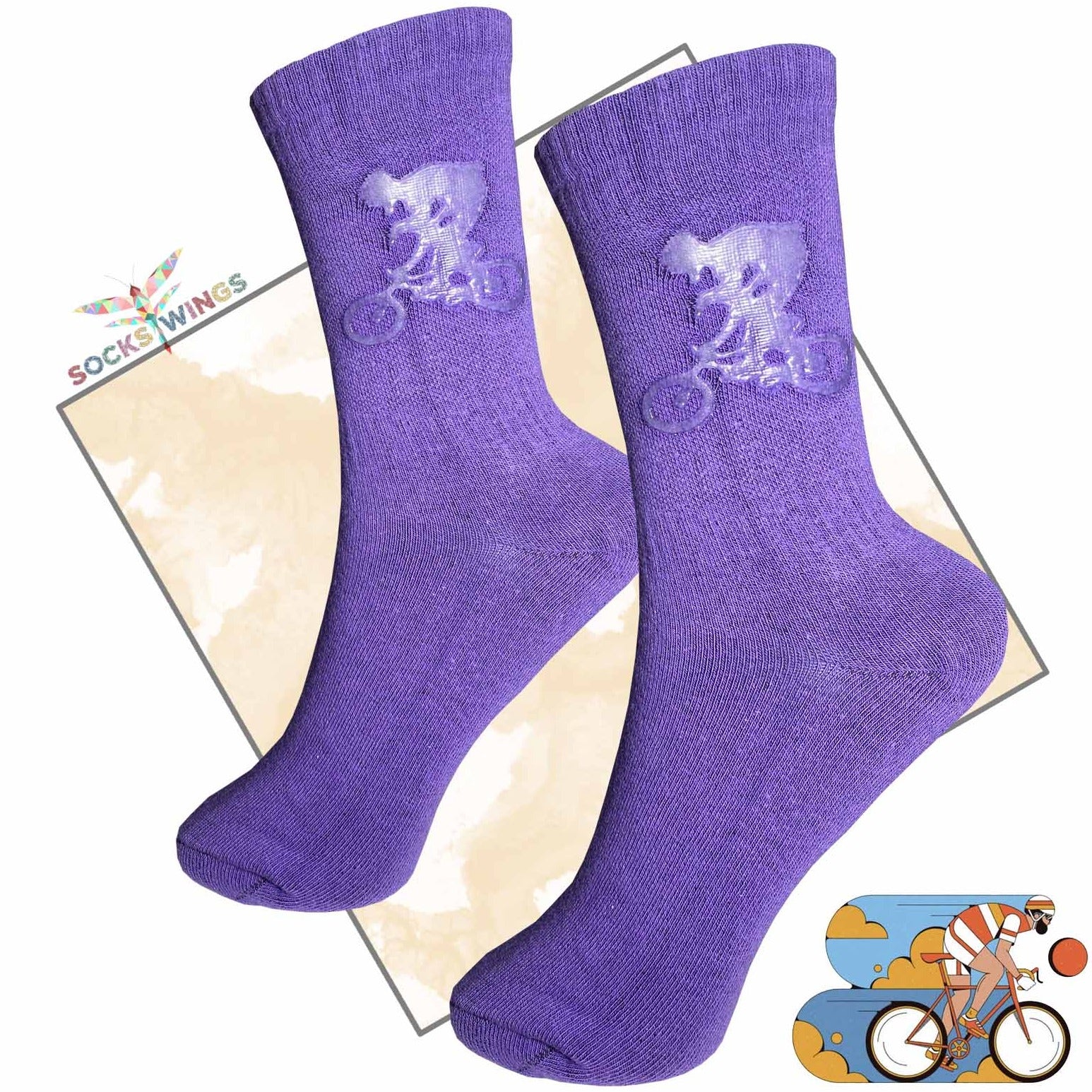 Fahrrad Lila Socken