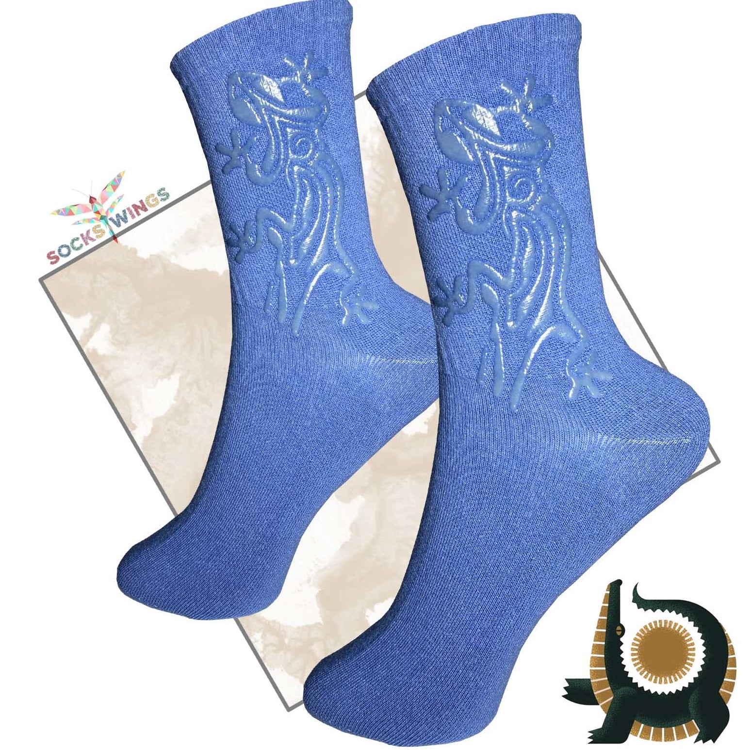 Eidechse Blaue Socken