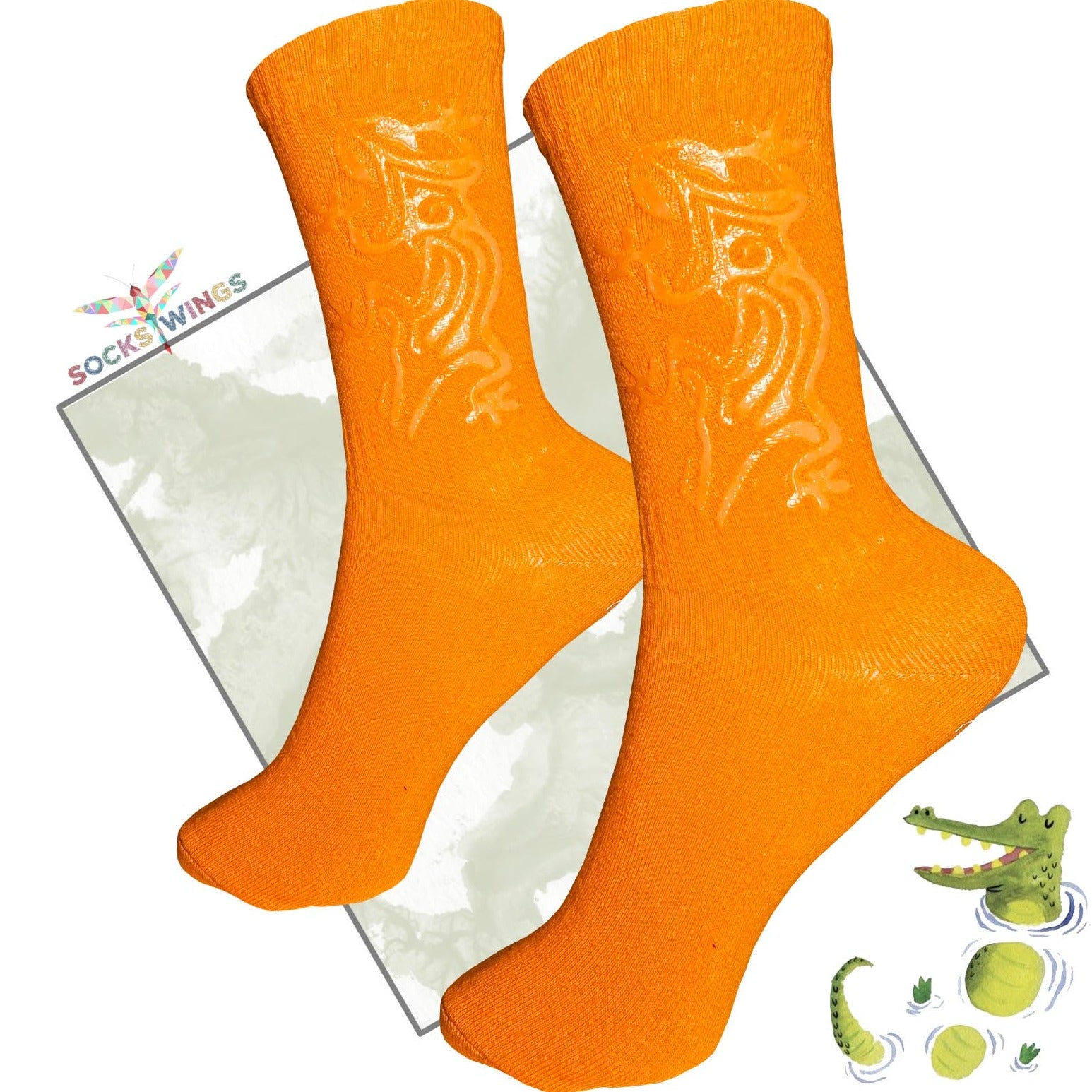 Eidechse Orange Socken