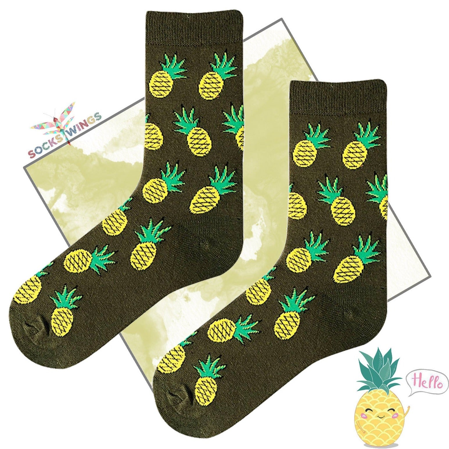 Grüne Ananas Socken