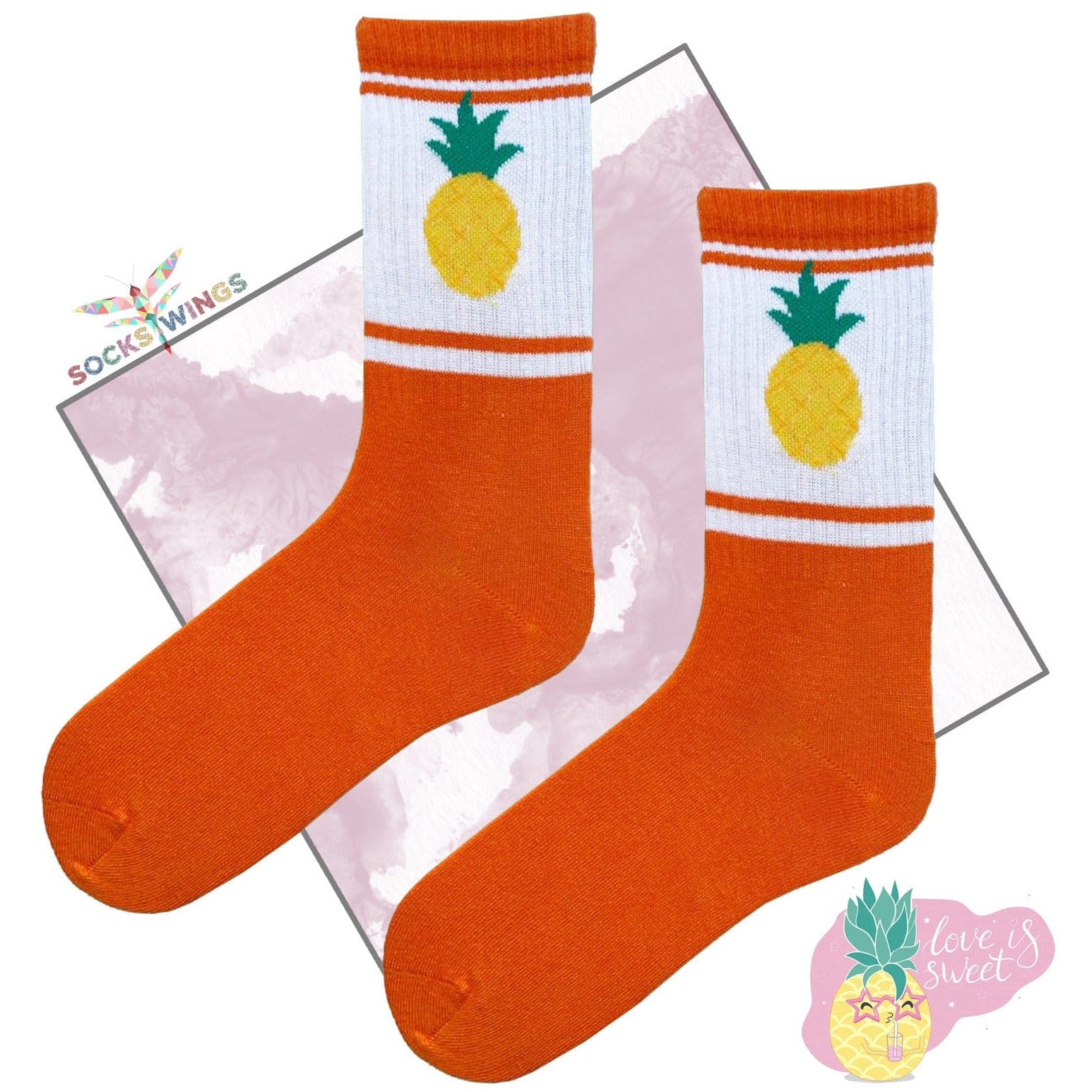 Orange Ananas Socken