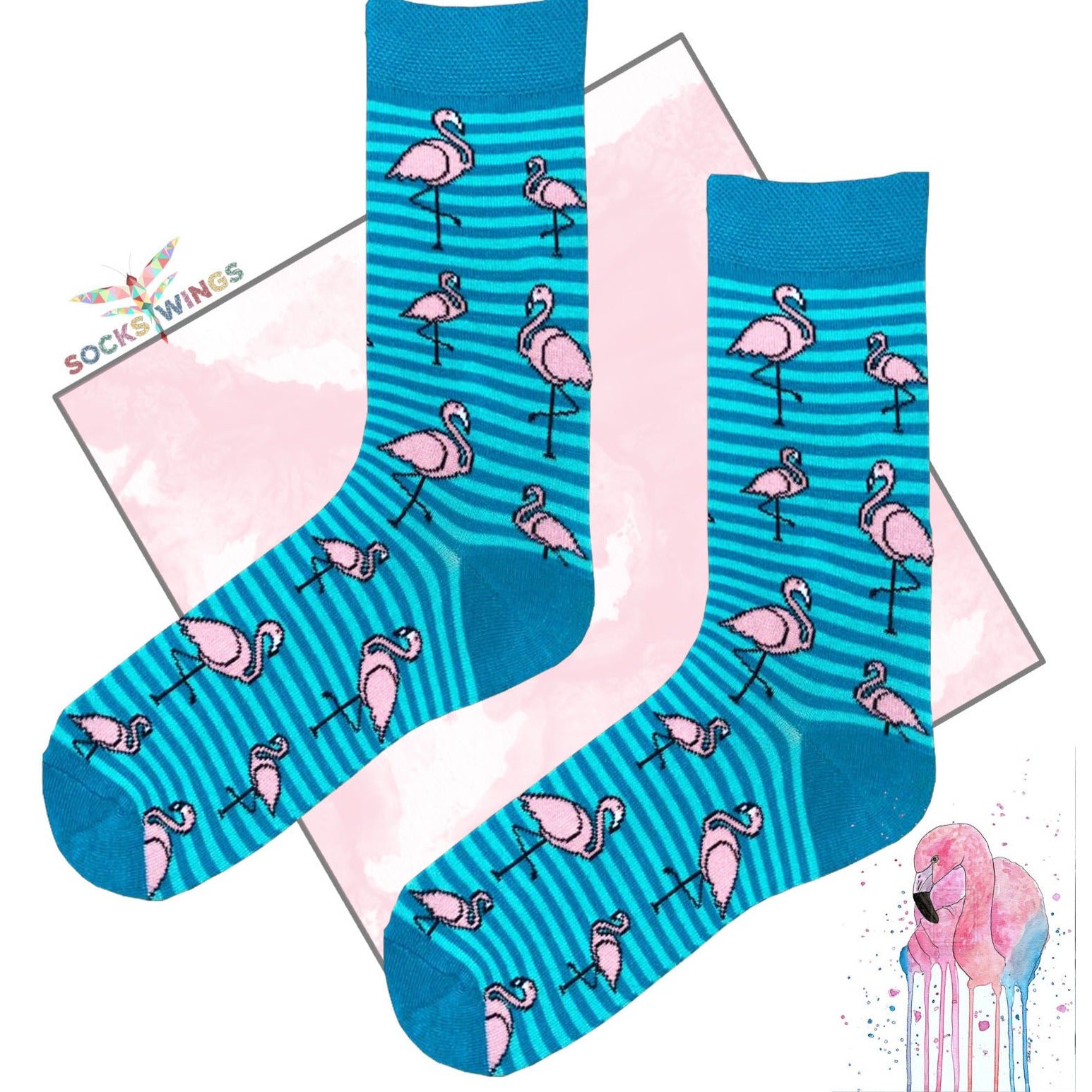 Grüne Flamingo Socken