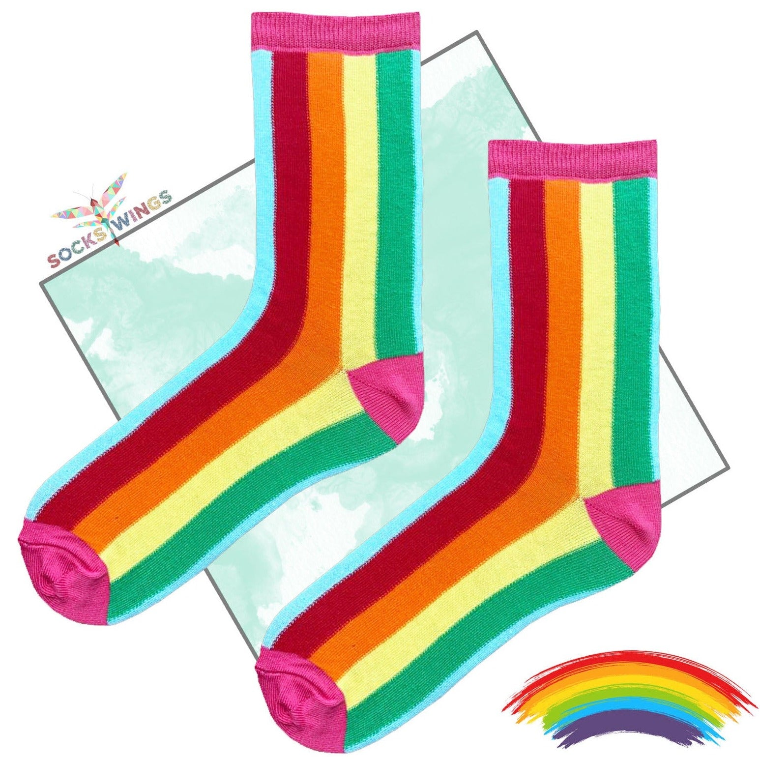 Gestreifte Regenbogen Socken