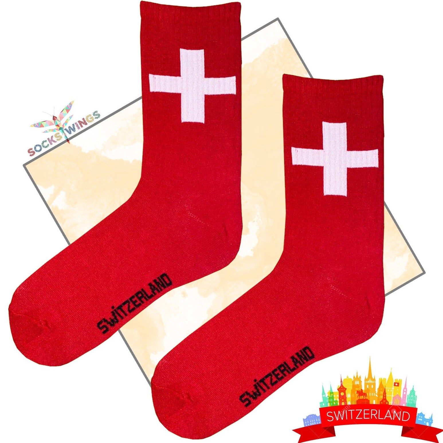 Schweizer Flaggen Socken