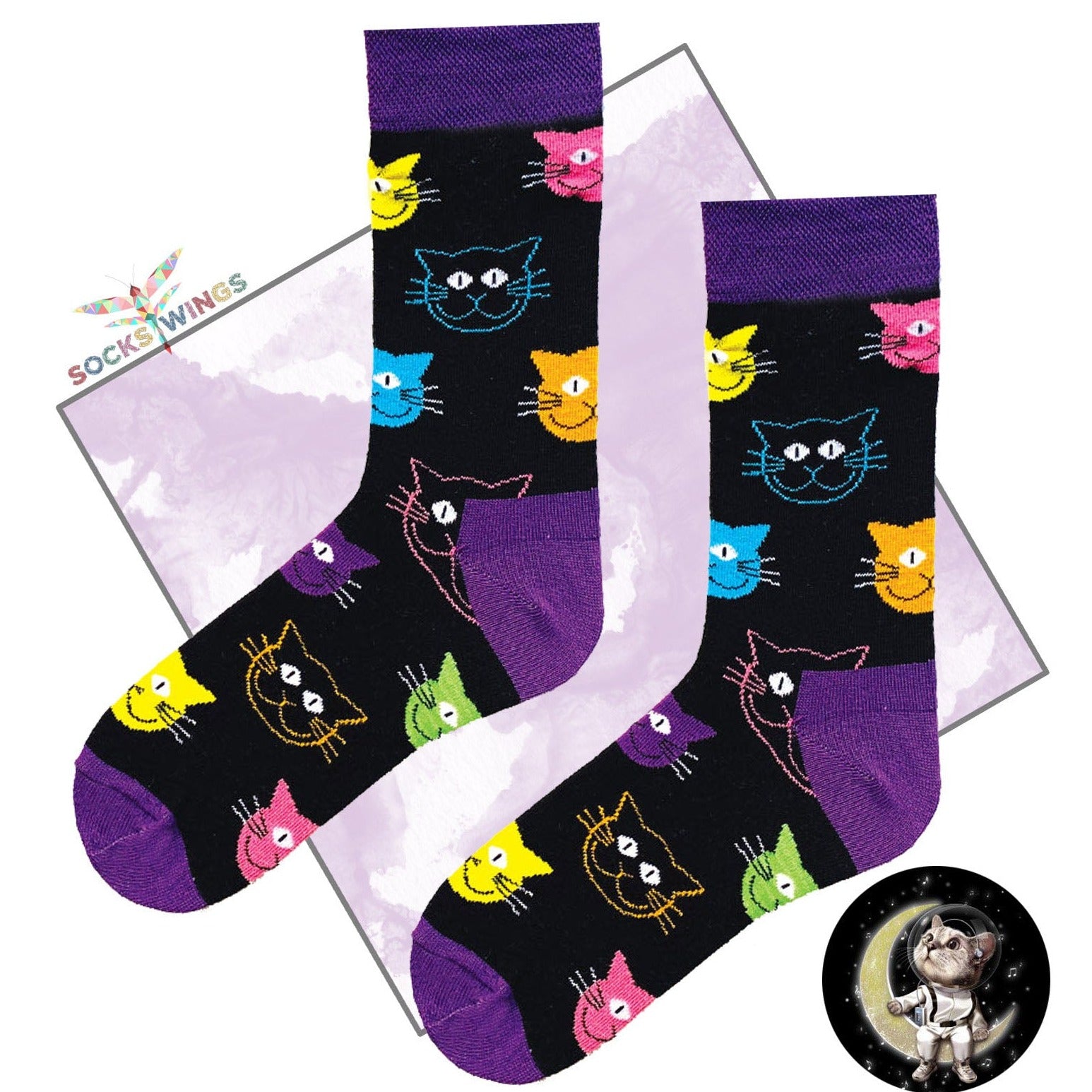 Farbige Katzen Socken