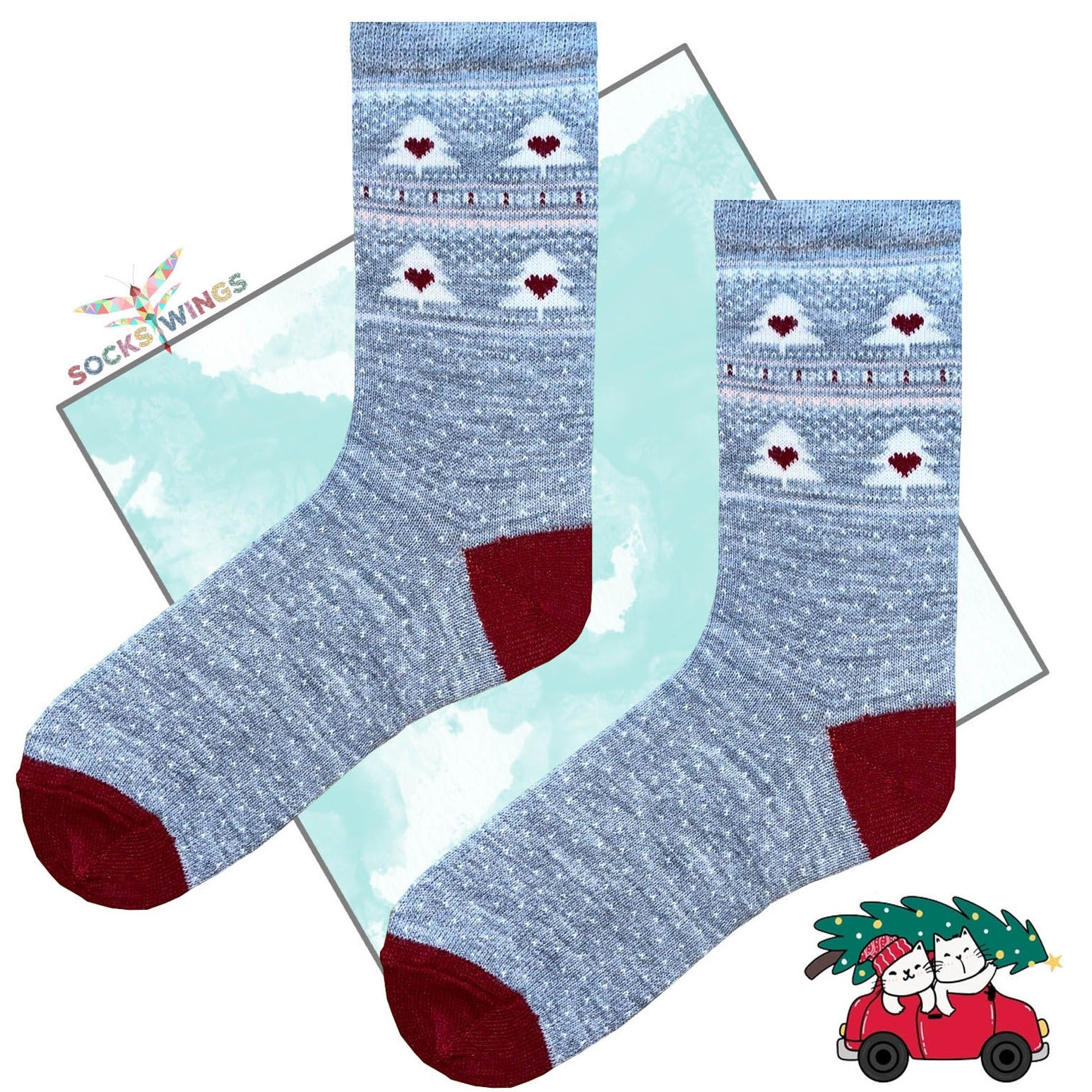 Weihnachtsbaum Socken (aus Wolle)