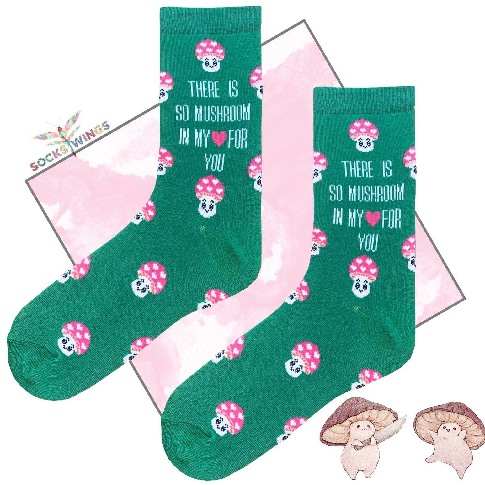 Grüne Mushroom Socken