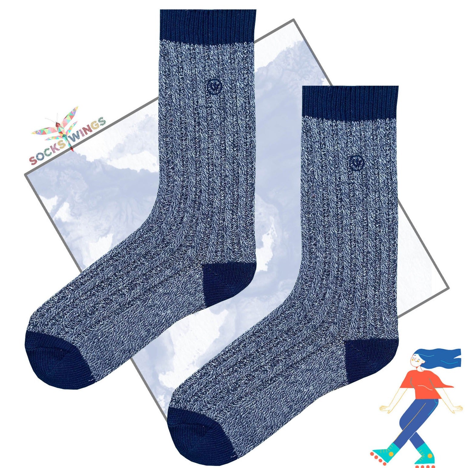 Blaue Socken (aus Wolle)