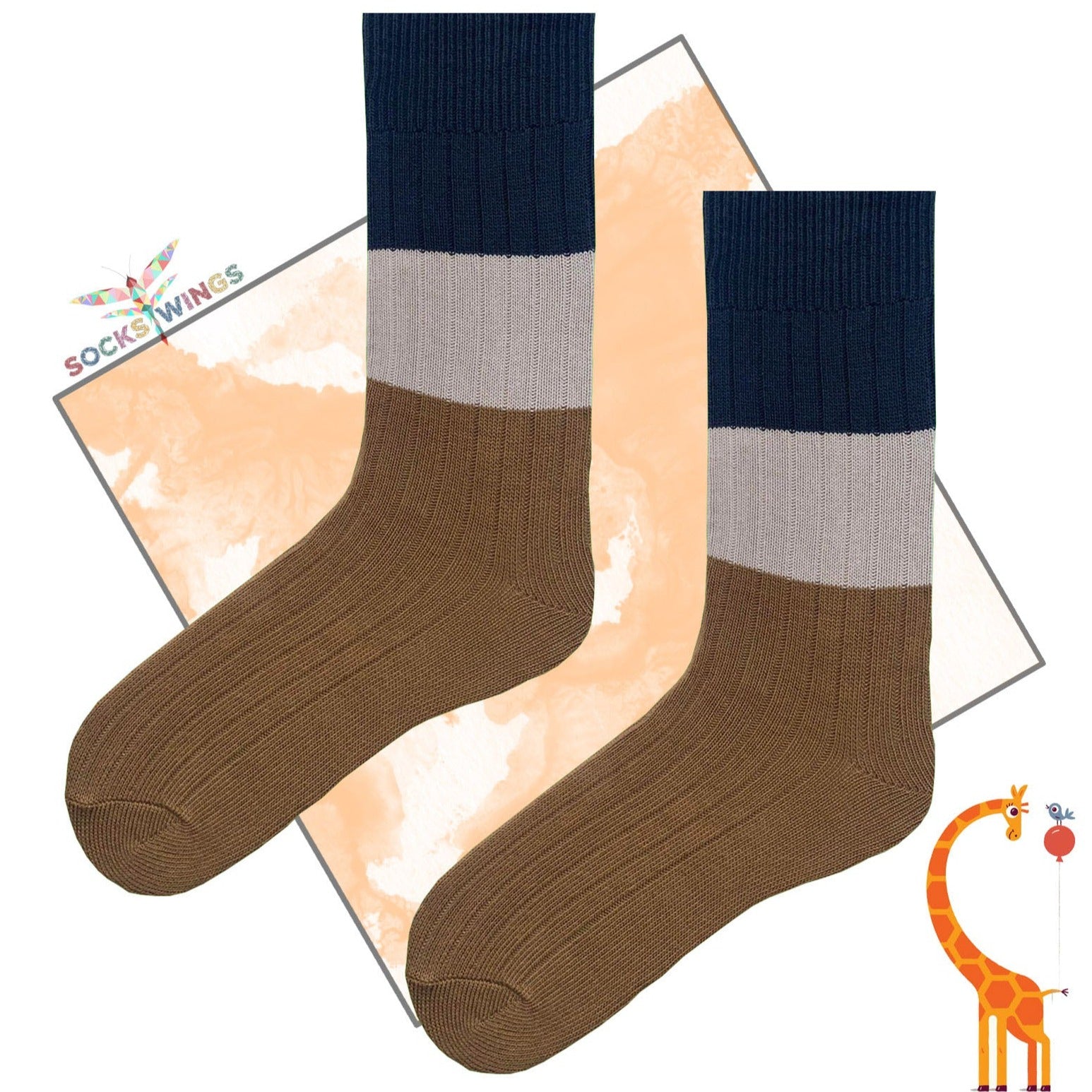 Grau-Beige-Braune Socken (aus Wolle)