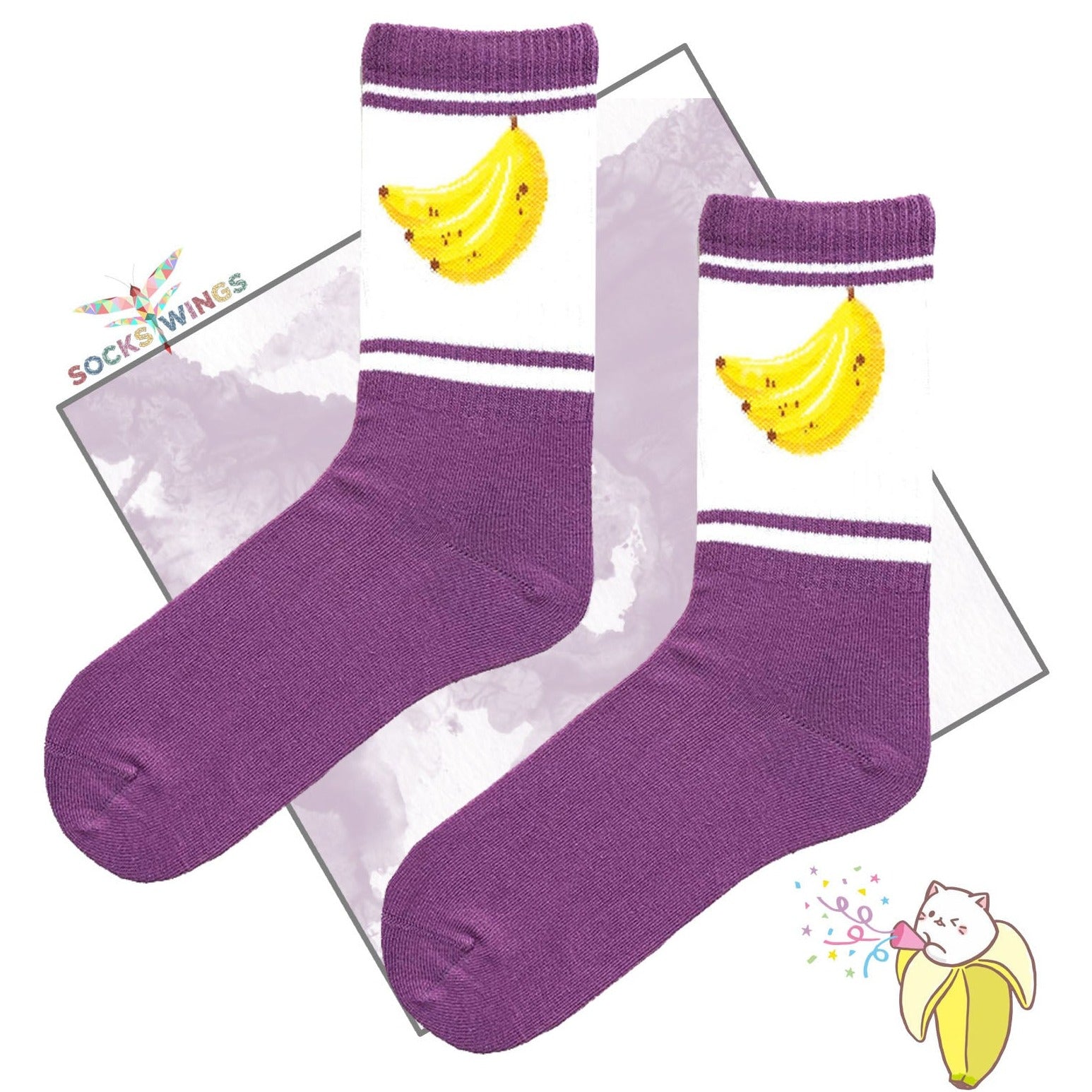 Violette Bananen Socken