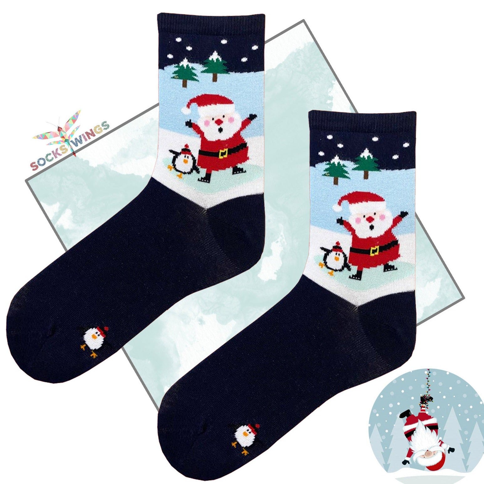 Weihnachtsmann Schwarz Socken