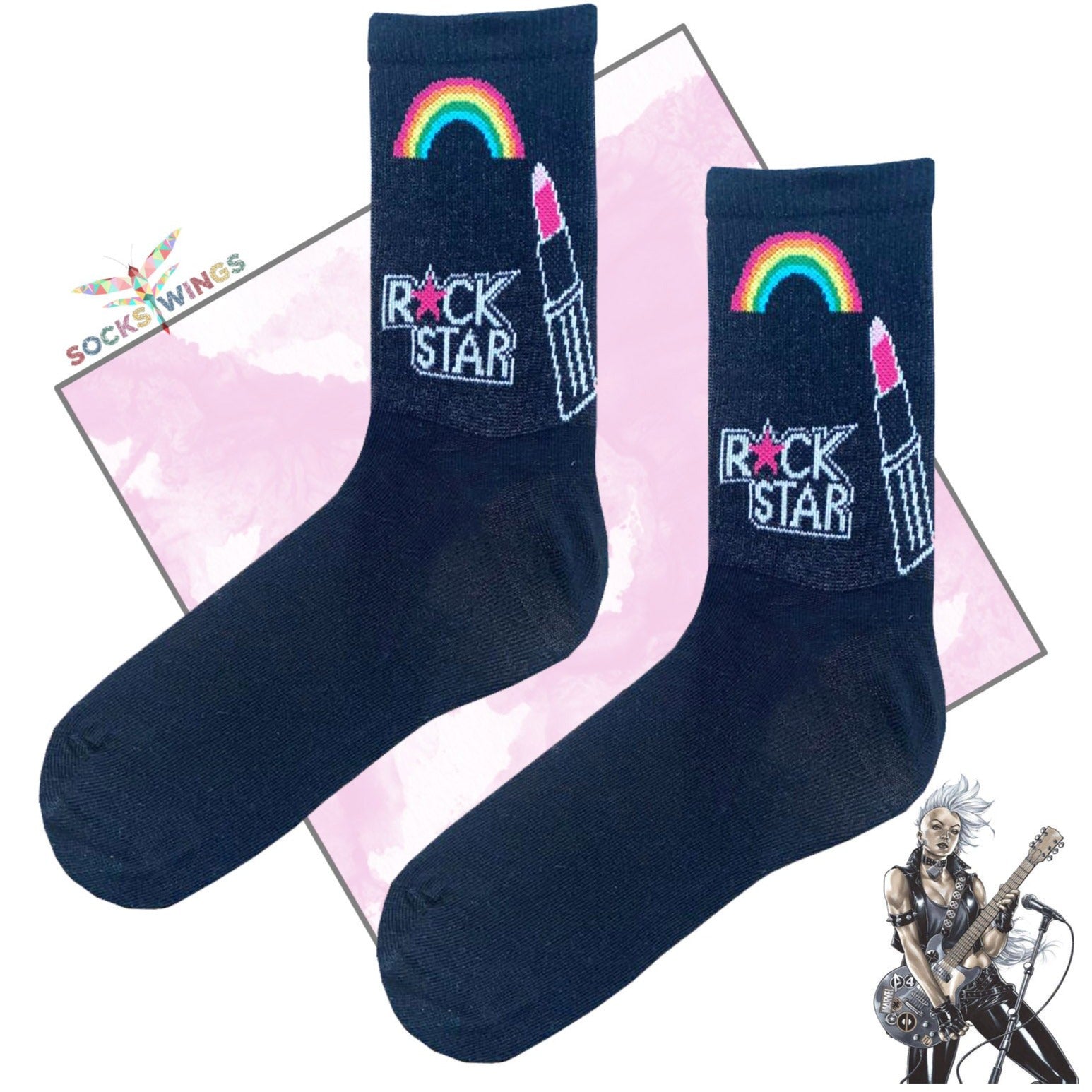 Schwarze Rockstar Socken