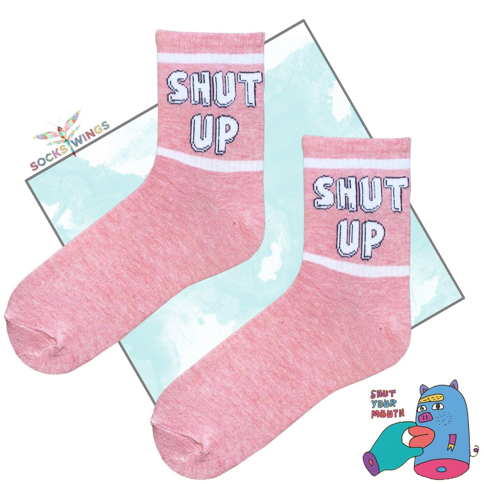 Pinke Shut Up Socken