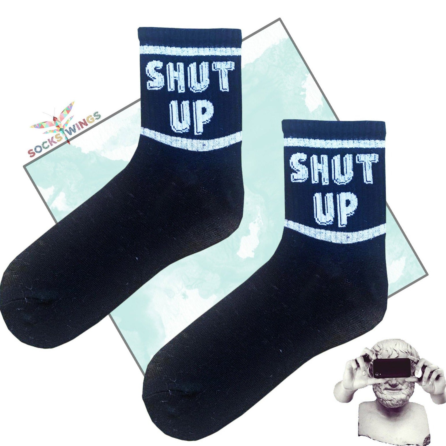 Schwarze Shut Up Socken