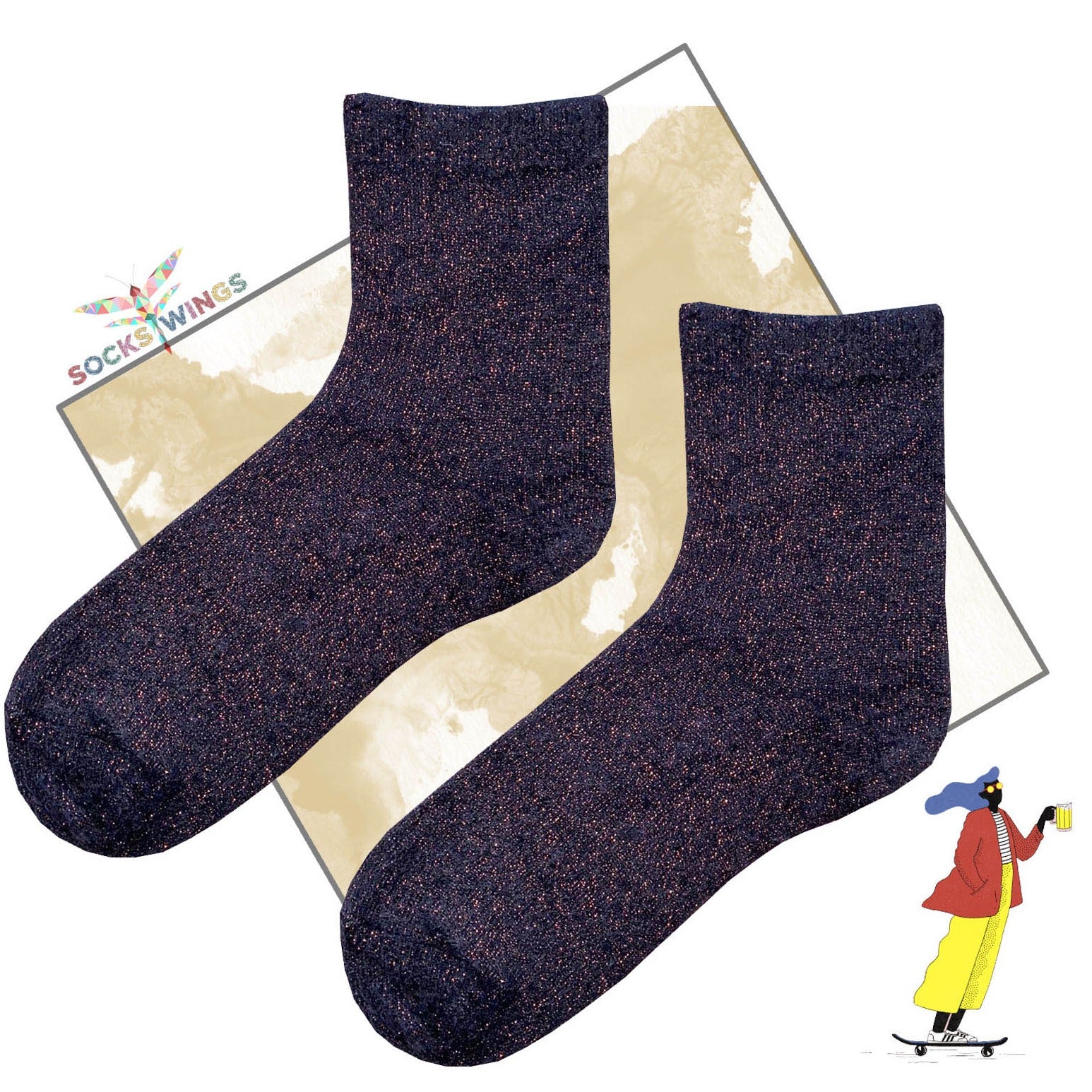 Glitzerig Socken (aus Wolle)