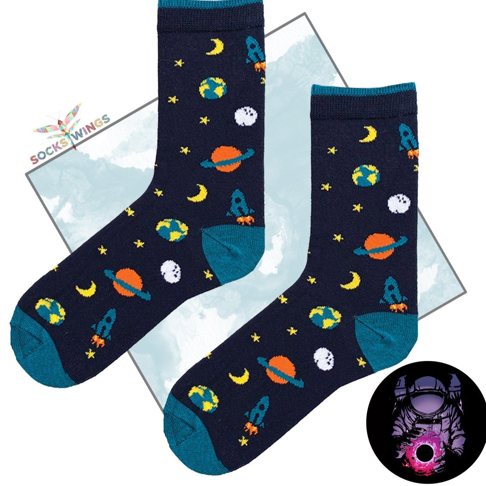 Schwarze Galaxy Socken