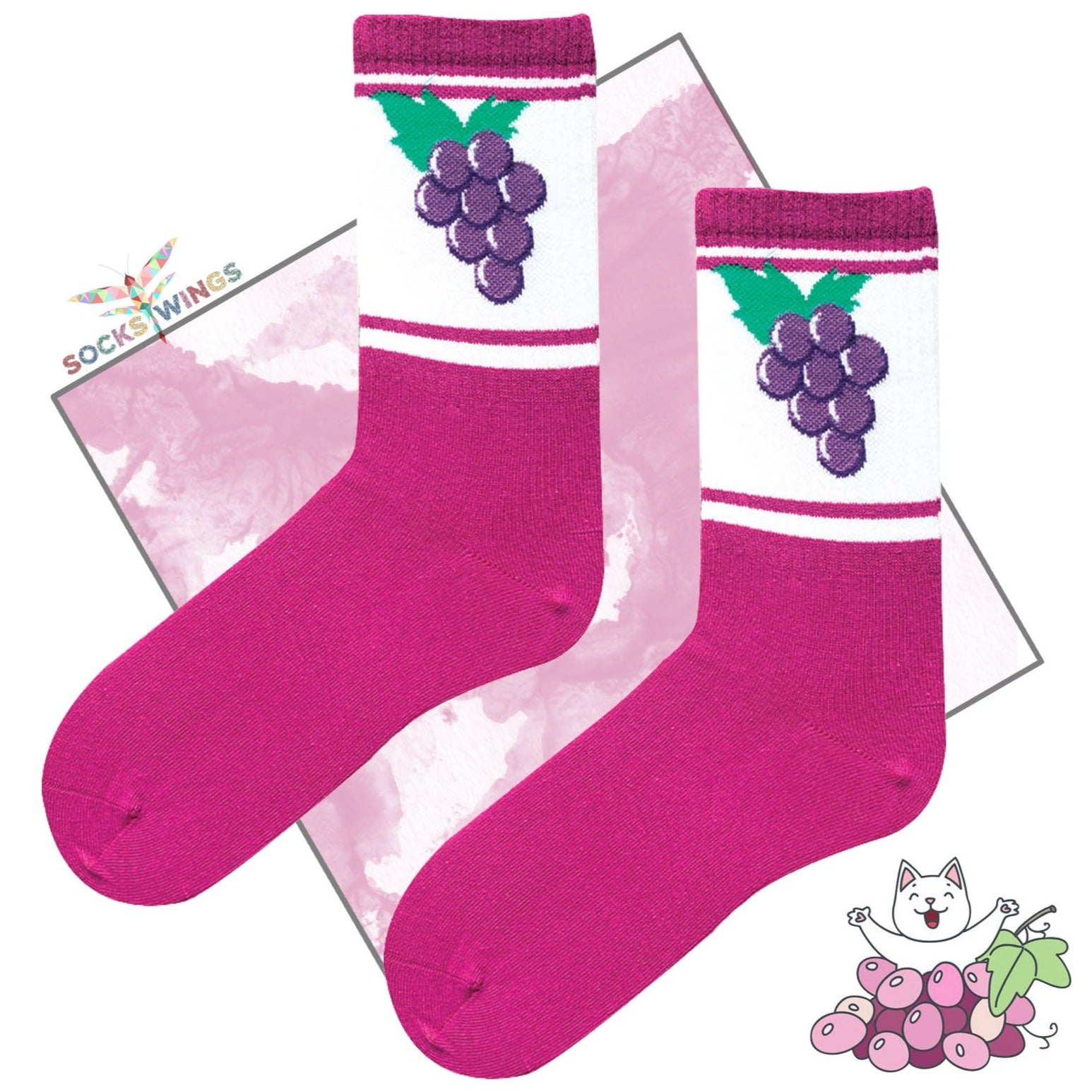 Violette Trauben Socken