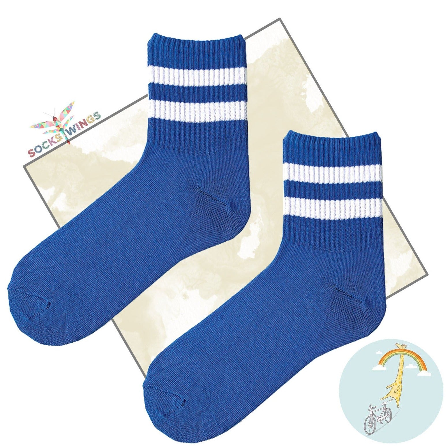 Doppelt Linierte Blaue Socken