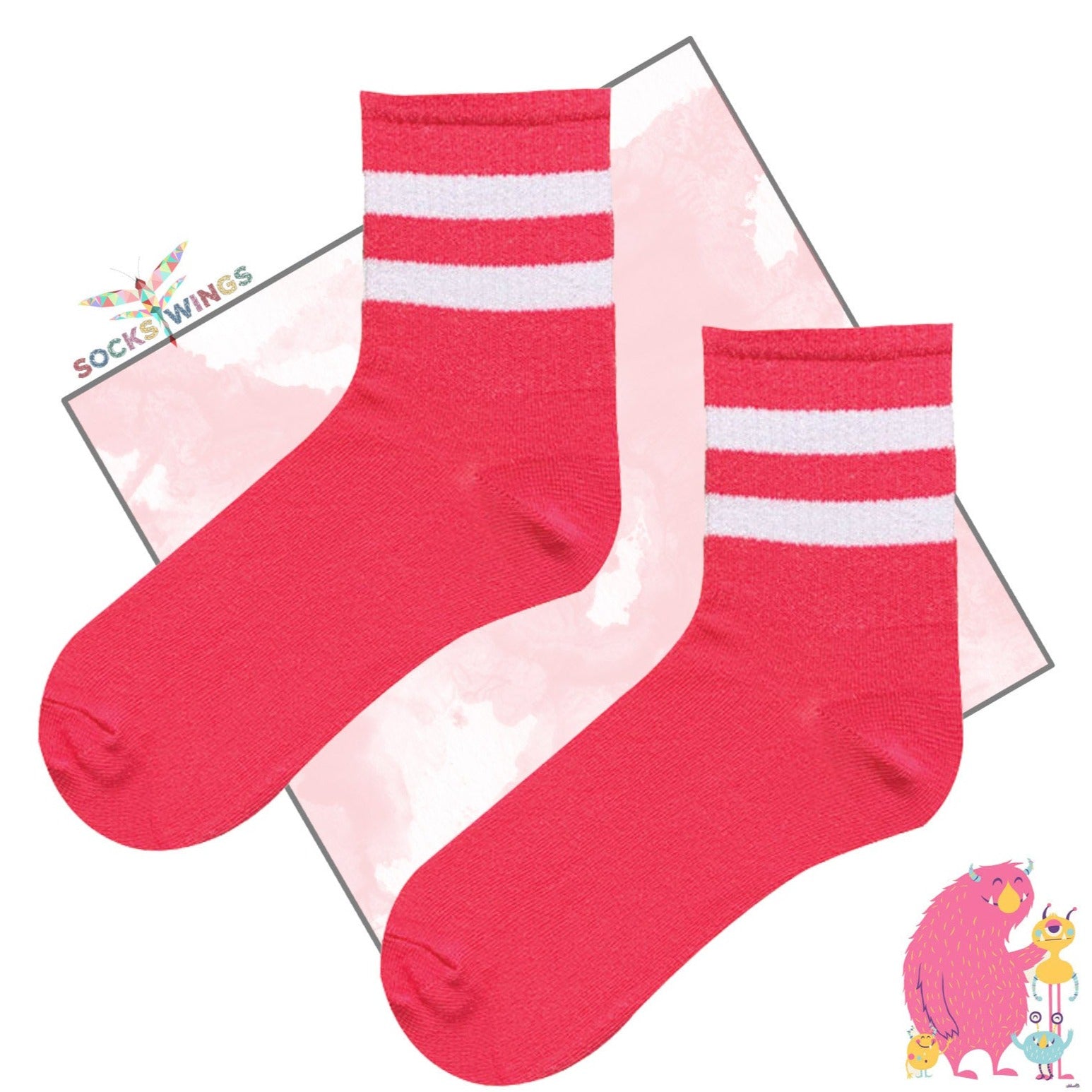 Doppelt Linierte Pinke Socken