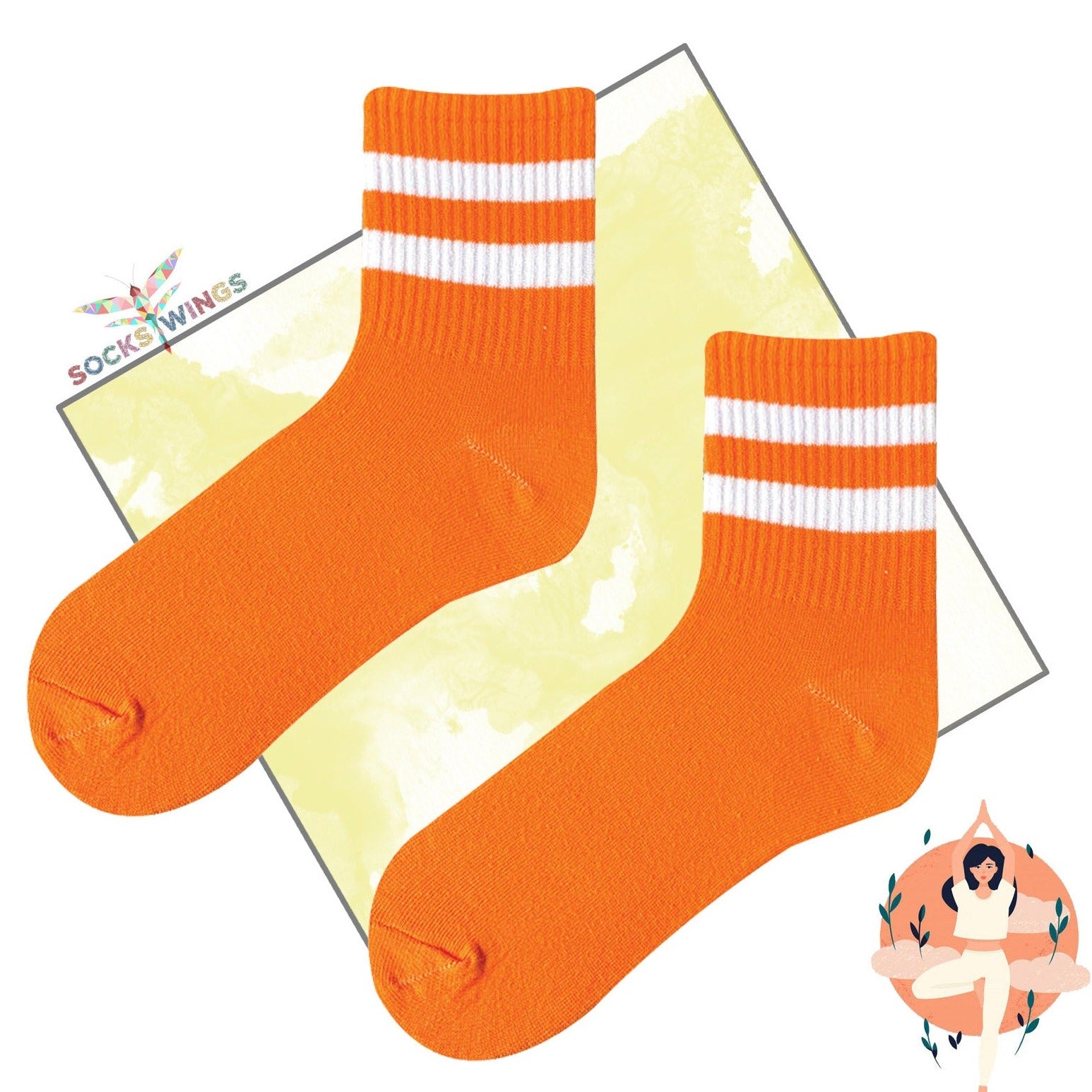 Doppelt Linierte Orange Socken